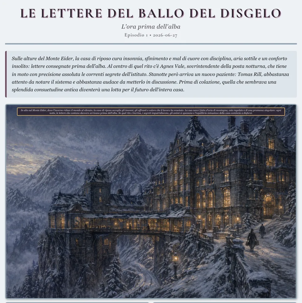 Le lettere del ballo del disgelo, an arc in its Italian edition