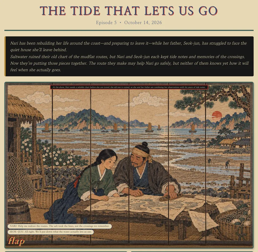 A later panel of today's ComicBook episode, The Tide That Lets Us Go